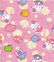pink cute fabric with Hello Kitty as an Angel 0.5m