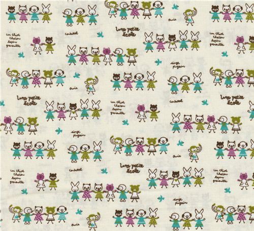 kawaii cute animal kids fabric children Tierkinder Stoff Tiere panda