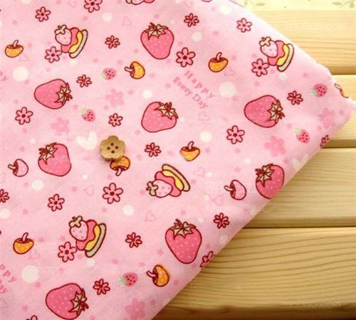 kawaii cute strawberry fabric Japan Erdbeere Stoff mushroom Pilze Herzen hearts