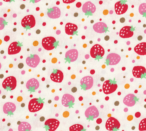 white kawaii fabric with strawberries 0.5m - Kawaii Fabric - Fabric ...