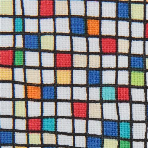 fabric with colorful mini square rectangles shape Quilting Treasures Fabric