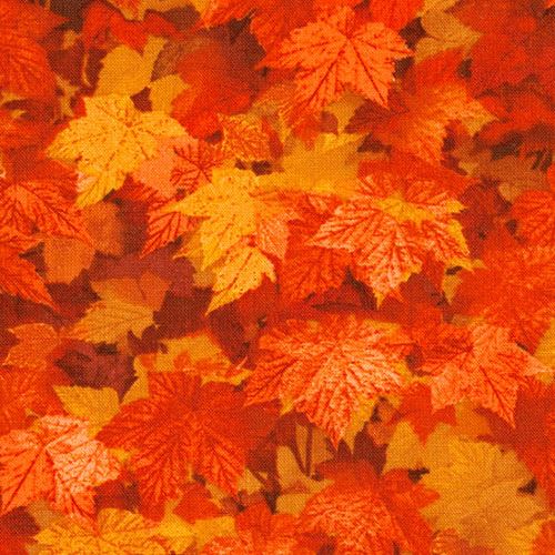 fabric with orange leaf by Timeless Treasures 1