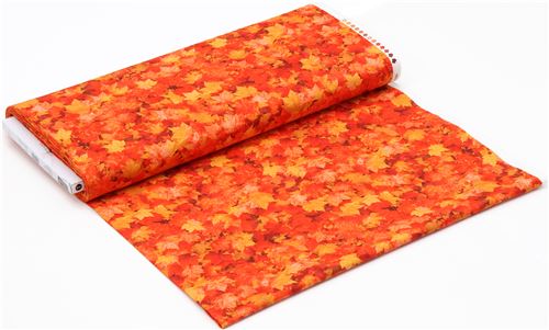 fabric with orange leaf by Timeless Treasures 4