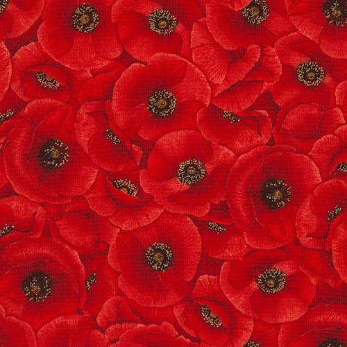 Feelyou Poppy Flower Upholstery Fabric for Chairs, Red Flower Leaves  Outdoor Fabric by The Yard, Chic Rustic Botanical Decorative Fabric for