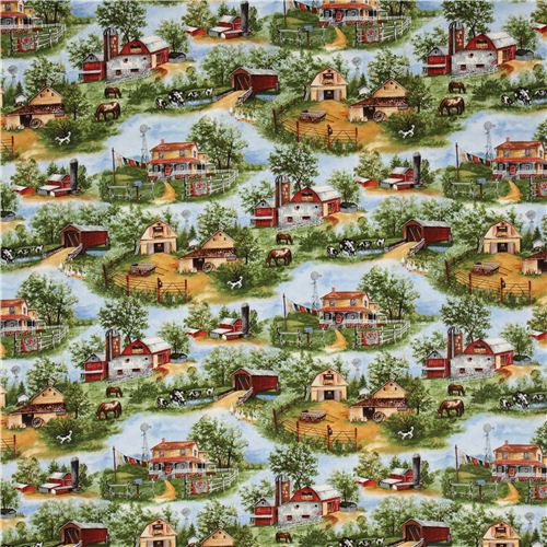 farm with animals fabric by Timeless Treasures USA 2