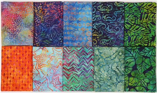 Premium Batik Fat Quarter Bundles 10 Fat Quarters JC5086