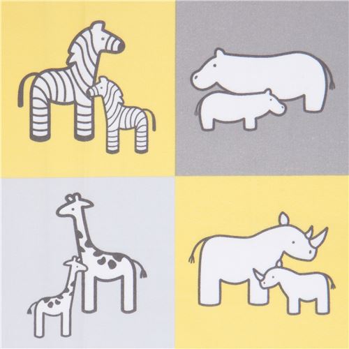 flannel Robert Kaufman square elephant giraffe animal fabric Little