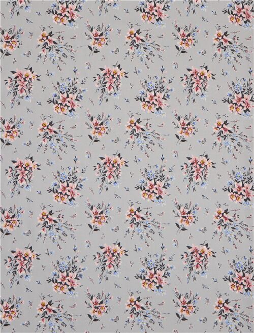 Fat Quarter (50 x 55 cm) flower bouquet fabric in grey by Liberty