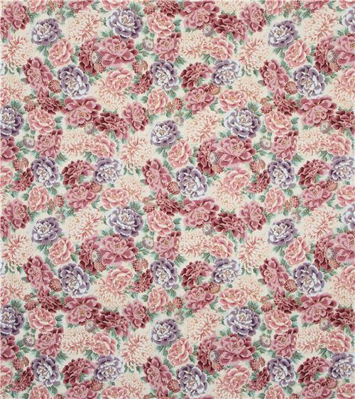 Flower Gold Silver Metallic Fabric Cream Robert Kaufman Fabric By 