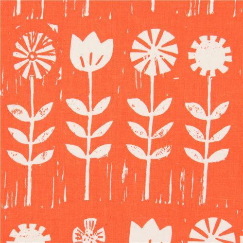 flower orange fabric by Cotton and Steel Fabric by Cotton + Steel modes4u