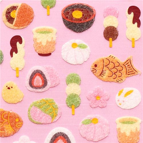 fluffy Japanese dessert sponge stickers by Kamio Food Stickers Sticker Stationery Kawaii