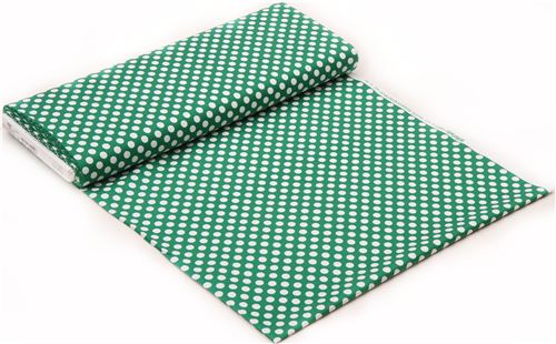 forest green Michael Miller fabric Ta Dot with white dots 3