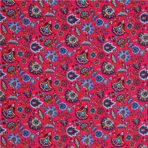 fuchsia Blumen Stoff Miraval Timeless Treasures Fabric by Timeless ...