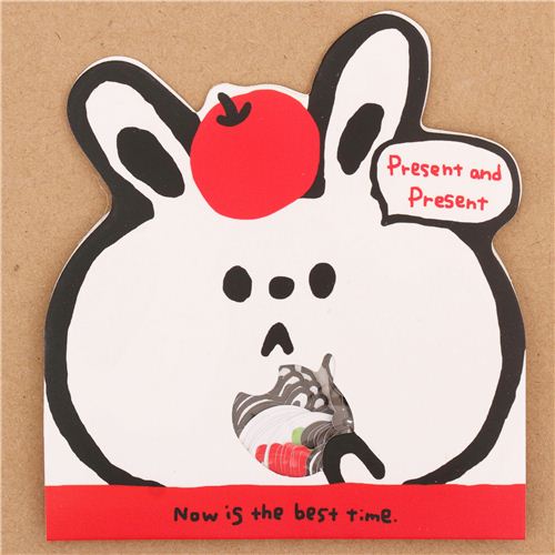 funny apple bunny sticker sack from Japan modeS4u