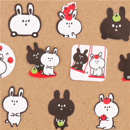 funny apple bunny sticker sack from Japan Sticker Sacks Sticker