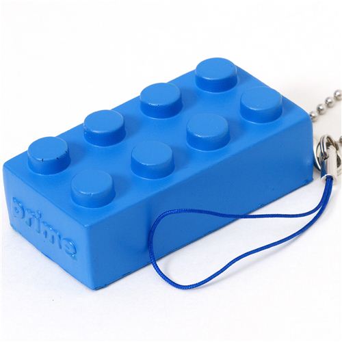 funny blue squishy building block phone strap modeS4u