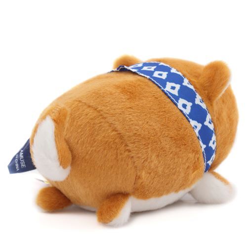 funny brown white dog blue scarf Mameshiba San Kyodai plush toy Japan 3