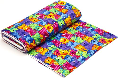 funny colourful cats flannel fabric Timeless Treasures USA Fabric by ...