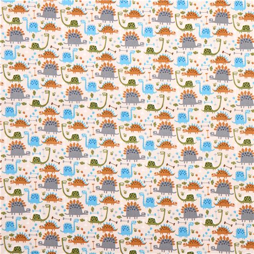 lustiger creme Mini Dinosaurier Stoff Timeless Treasures 2