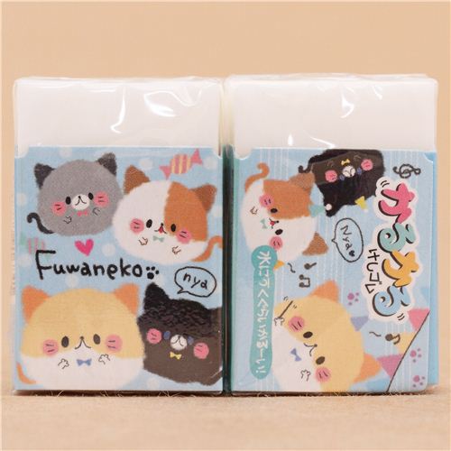 funny fluffy round cat eraser by Kamio from Japan modeS4u