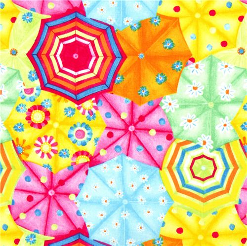 funny summer fabric with umbrellas by Timeless Treasures 1