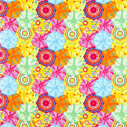funny summer fabric with umbrellas by Timeless Treasures 2