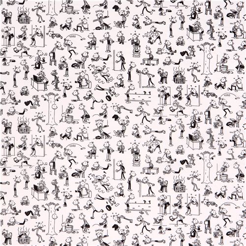 funny white children comedy fabric Diary of a Wimpy Kid by Robert Kaufman 2
