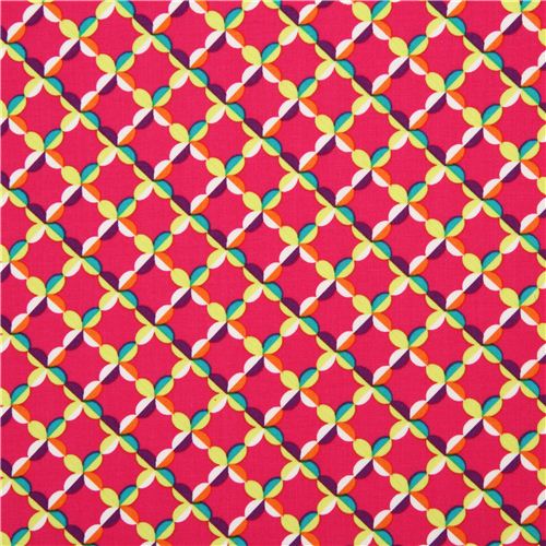 fuchsia gebl�mter Karo Stoff von Michael Miller USA 2