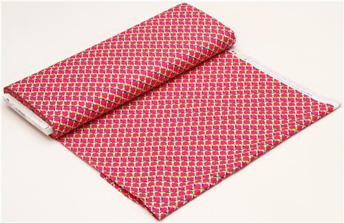fuchsia gebl�mter Karo Stoff von Michael Miller USA 3