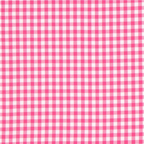 hot pink white checkered Robert Kaufman fabric Carolina Gingham - modeS4u