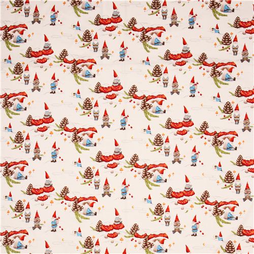 gnomes Christmas fabric Alexander Henry Gnomes in the Snow Fabric by ...