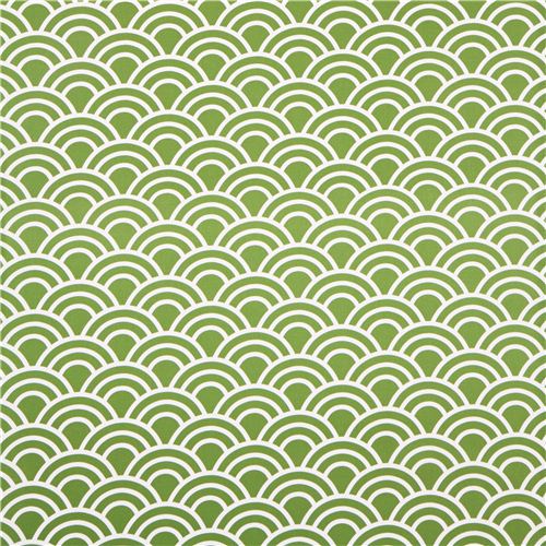 grass green wave pattern cotton sateen fabric Michael Miller Fabric by ...