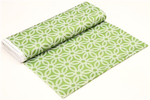 grass green ring pattern coton sateen fabric Michael Miller 3