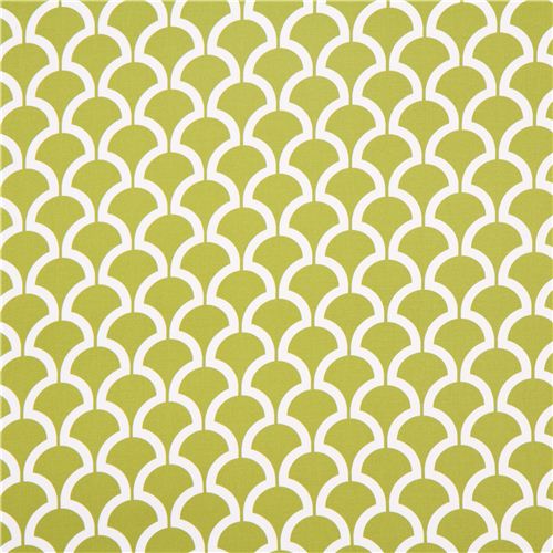 grass green wave pattern coton sateen fabric Michael Miller 2