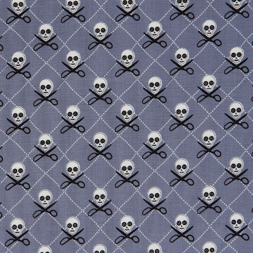 gray Michael Miller fabric skulls Quilt Pirates 2