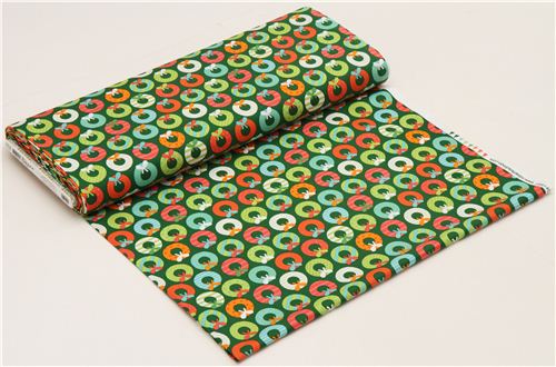 green Christmas fabric Robert Kaufmanwith Christmas wreath 3