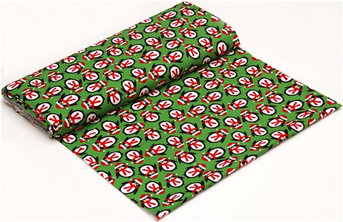 green Christmas fabric with penguins Realizzato da Robert Kaufman 3