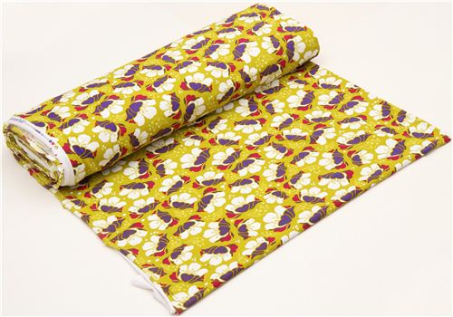 green Gardenia flower Michael Miller interlock fabric 3