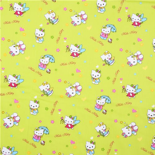 grüner Hello Kitty Stoff als Fee, Amor, Schulmädchen 2