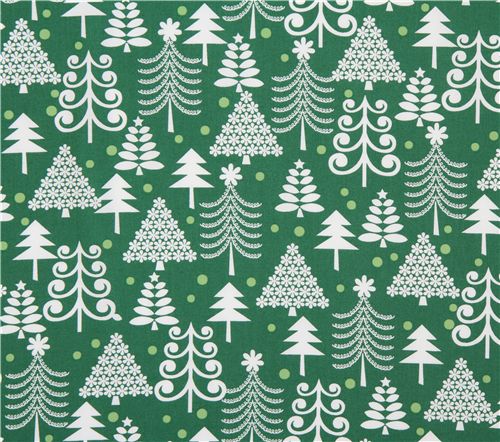 green Michael Miller Christmas fabric Holiday Trees 2