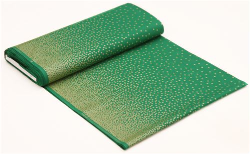 green Michael Miller fabric Confettir Border with small shiny gold dots 3
