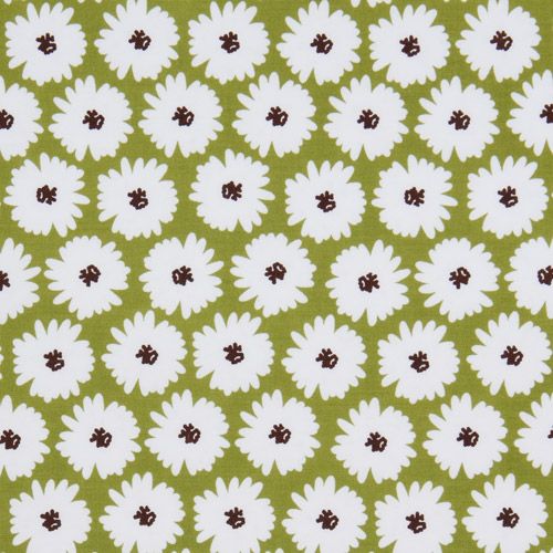green Michael Miller fabric Honey Bloom white flowers 2