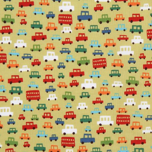 green Michael Miller fabric small cars for boys Fabric by Michael ...
