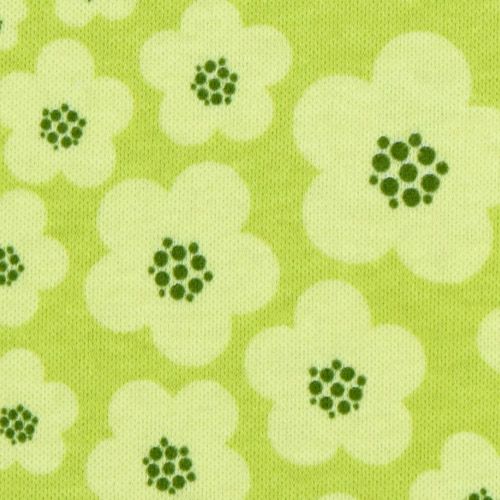 Tissu en jersey Michael Miller vert à fleurs jaunes Tissu