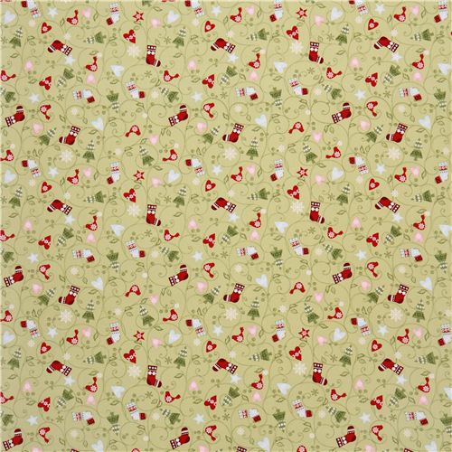 green O Christmas Tree Christmas fabric from the USA Fabric by Japanese ...