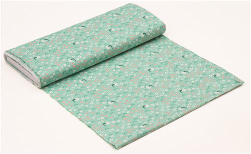 green 'Park life' snail flower Cloud 9 organic cotton fabric 3
