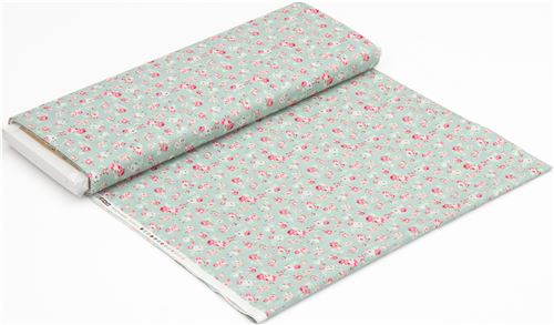 Remnant (44 x 110 cm) - mint green Quilt Gate vintage rose fabric 6