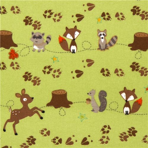 Cotton Quilt Fabric Fox Trails Baby Quilt Fabric Deer Raccoon