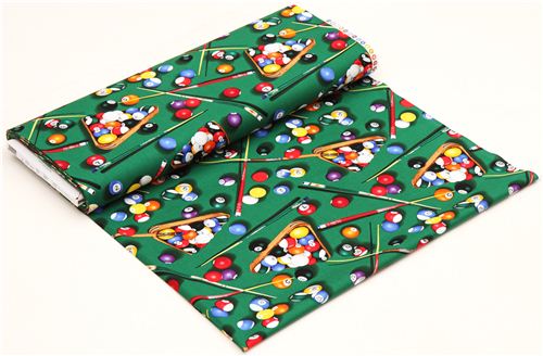 green Timeless Treasures pool billiard fabric USA 3