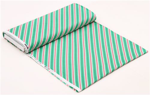 green and red stripe Winter Christmas fabric Michael Miller Holiday  3